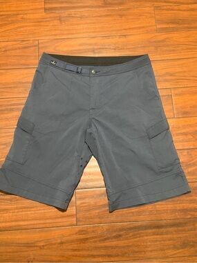 Prana Men's Slate Athletic Cargo Shorts with Integrated Belt